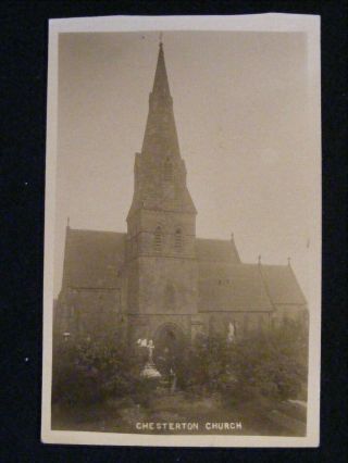 Vintage Newcastle Under Lyme Rp Postcard - Chesterton Church