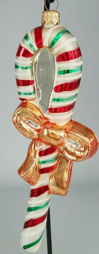 Christopher Radko Candy Cane Ornament - 1999 Candy Wrap 7.  5 " - Vintage