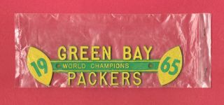 1965 Green Bay Packers World Champions Plastic Emblem Stick On