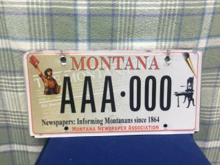 Montana Newspaper Association Montana Sample License Plate