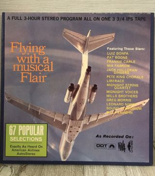 Vintage American Airlines Astrostereo 3 3/4 Ips Reel To Reel Tape