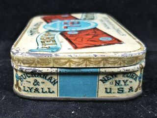 Vintage BLUE LABEL CUT PLUG Flat Pocket Tobacco Tin Litho York 3