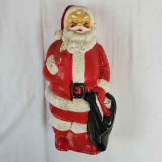 Vintage Empire 1968 Blow Mold Santa With Toy Bag 13 " Christmas Indoor Light Up