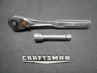 Vintage Craftsman Usa Vf - 44811 3/8 " Drive Ratchet & 3 " Long Extention Bar =v=