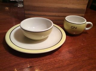 Vintage Canadian National Railway Cnr Bowl,  Mug & Dinner Plate 9’’