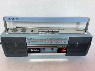 Vintage Blue Sony Sound Rider Cfs - 210 Boom Box Tape Deck Player Radio