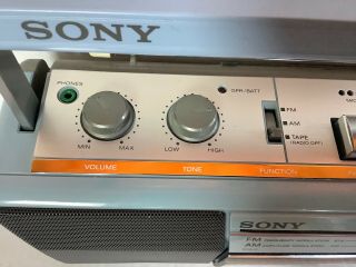 Vintage Blue Sony Sound Rider CFS - 210 Boom Box Tape Deck Player Radio 3
