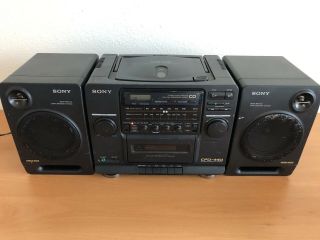 Vintage Sony Mega Bass Am/fm Radio Cd Cassette Tape Speaker Boom Box Cfd - 440