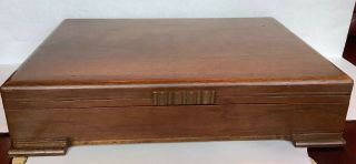 Vintage State House Walnut Wood Silverware Flatware Chest Case Box Anti Tarnish