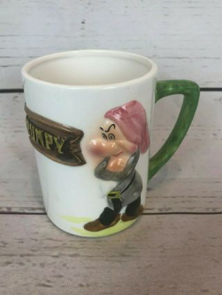 Vintage Grumpy Walt Disney Productions Ceramic Snow White Dwarf Mug Cup G186
