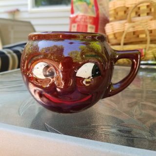 Mccoy Usa Pottery Man In The Moon Mug Smiling Face Vintage
