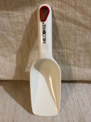 Vintage Mr Coffee Replacement Coffee Scoop - White Red Plastic