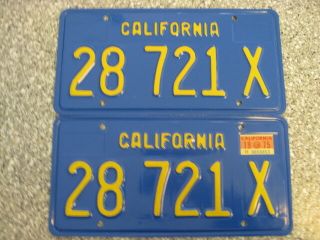 1970 California Commercial License Plates,  1975 Validation,  Dmv Clear Guaranteed