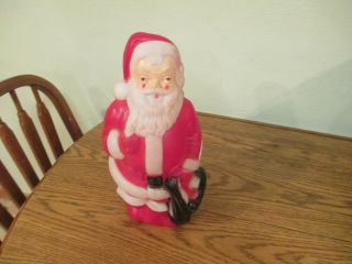 Vintage Empire 1968 Blow Mold Santa With Toy Bag 13 " Christmas Indoor Light Up