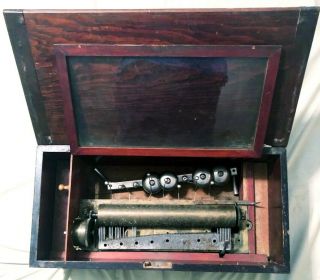 Antique Hand Crank Organ Organette Wooden Case Music Box