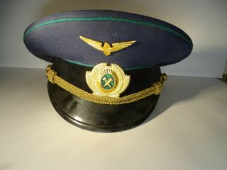 Vintage Soviet Russian Military Air Force Officer Engineer Visor Cap Hat