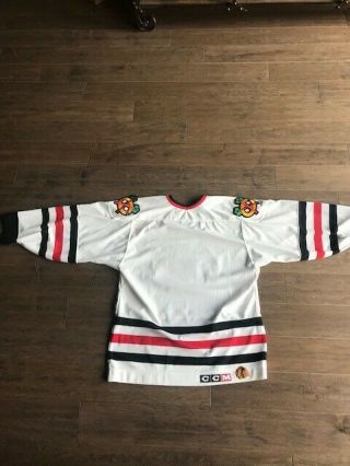 Chicago Blackhawks NHL CCM Hockey Jersey Size Large Men’s White 100 Polyester 2