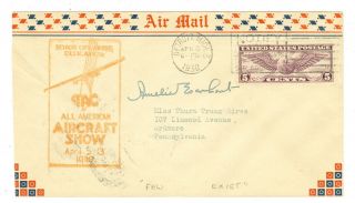 Pilot Amelia Earhart Signed Cover 1930 Detroit All American Aircraft Show