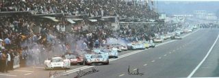 Le Mans 1970 Start Poster Hand Signed By 3: Redman,  Elford,  Larrousse 14x40 "
