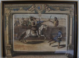 Louis XIV 18th century French engraving of horse training antique history 2