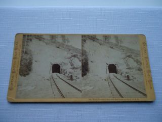 Antique Stereoview Muybridge 830 Tunnel 1,  First Bored On The C.  P.  R.  R.