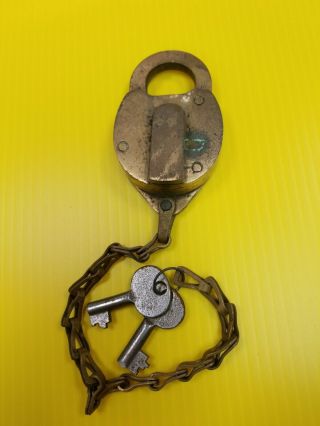 Fraim Vintage Brass Lock And Keys