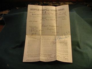 1883 Louisville & Nashville Railroad Company Bill Laden Receipt Tennessee Lh55