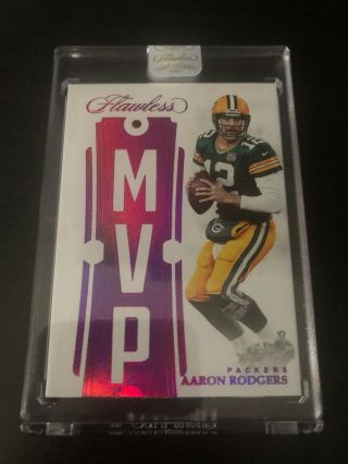2018 Panini Flawless - Aaron Rodgers - Red/ruby Jersey 03/15 Mvp - 3 Factory Case