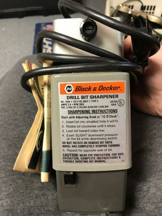 Vintage Black & Decker Drill Bit Sharpener Model 7980