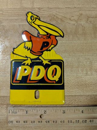 Vintage Collectible Pdq Gas Los Angeles License Plate Topper Very Hard To Find
