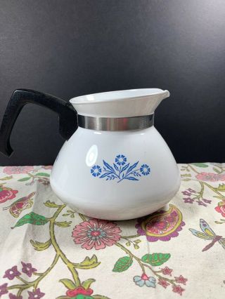 Vintage Corning Ware Blue Cornflower P - 104 6 Cup Coffee Teapot