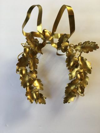 Vintage Dresden Petite Choice Metal Wreath Leaves & Acorns