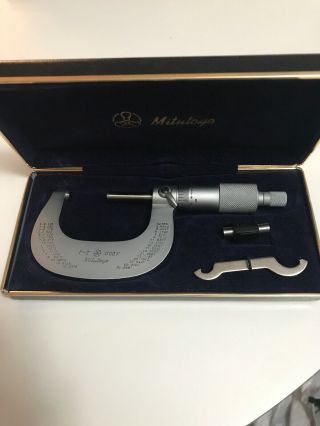 Vintage Mitutoyo Micrometer 1 - 2 ".  0001 "