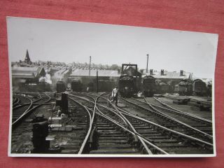 Steam Locomotive Sheds And Railcrossings,  Brighton Vintage B&w R.  P.  Postcard 1954