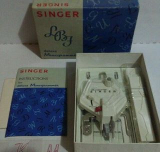 Vintage Singer Deluxe Monogrammer For Slant Needle Zig Zag Sewing Machine 171276