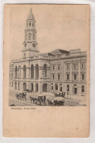 Vintage Postcard Adelaide Town Hall S.  A 1900s