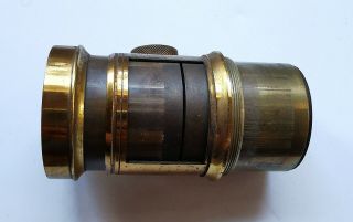 Antique Large Format Brass Petzval Portrait Slide Lens 3
