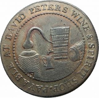 1797 Scotland Perthshire Perth Antique Conder 1/2 Penny Token Coin Wines I78407