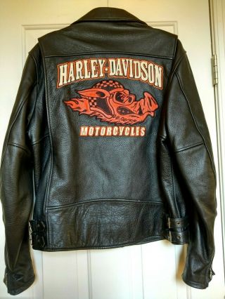 Men’s Harley Davidson Jacket Size Xl Road Hog Black Leather