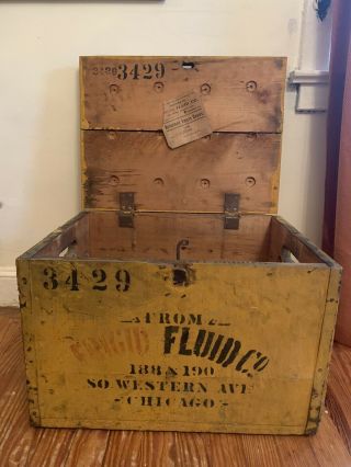 Antique Frigid Fluid Co.  Wooden Embalming Box