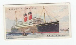 Vintage 1924 White Star Line Merchant Ships Card T.  S.  S.  Regina