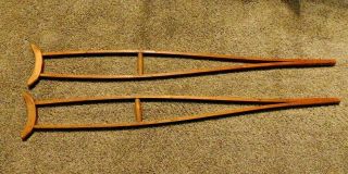 Vintage Wooden Crutches 54 " In Length 1930 