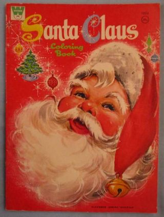 Vtg 1961 Whitman Santa Claus Coloring Book Tells Story Art