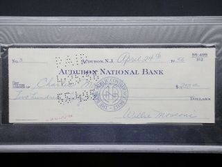 Willie Mosconi 1956 Psa/dna Certified Signed Check Autographed Billiards Pool
