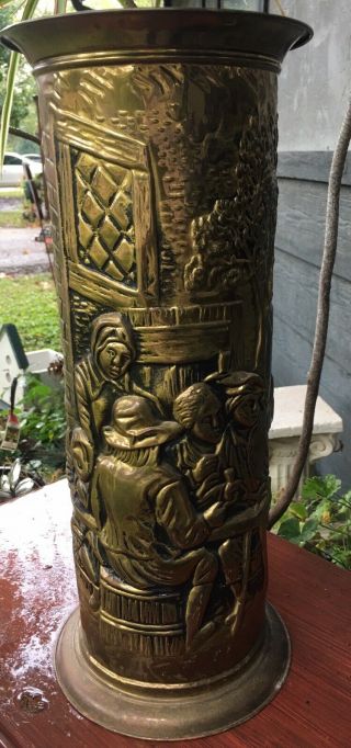 Vintage Brass Umbrella Cane Stand Made In England