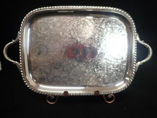 Large Vintage Square Serving Tray Platter " The Sheffield Silver Co.  " Epc 5/256