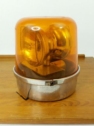 Vintage Orange Emergency/construction Light Beacon Unity Mfg Co Chicago Rv 25