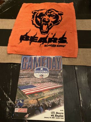 2002 Chicago Bears Playoff Program And Rally Towel