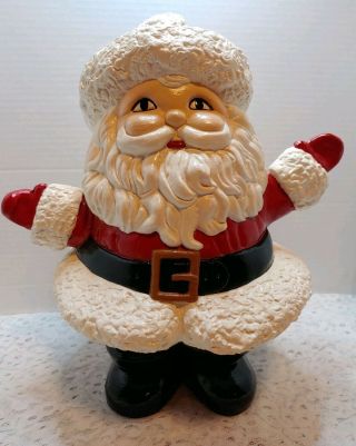 Vintage Christmas Decoration Ceramic Santa Piggy Bank - 12 1/2 " Tall