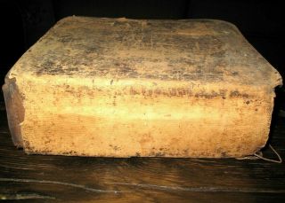 C1787 Holy Bible Colonial Plates Folk Art Binding Leather Wrap Antique Ostervald